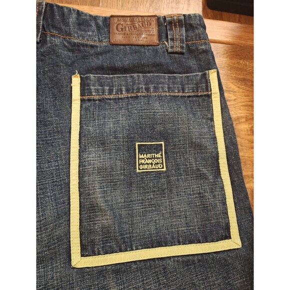 Vintage Marithe Francois Girbaud Baggy Jean Shorts Rare Green Double Strap Sz 40 - Picture 9 of 9